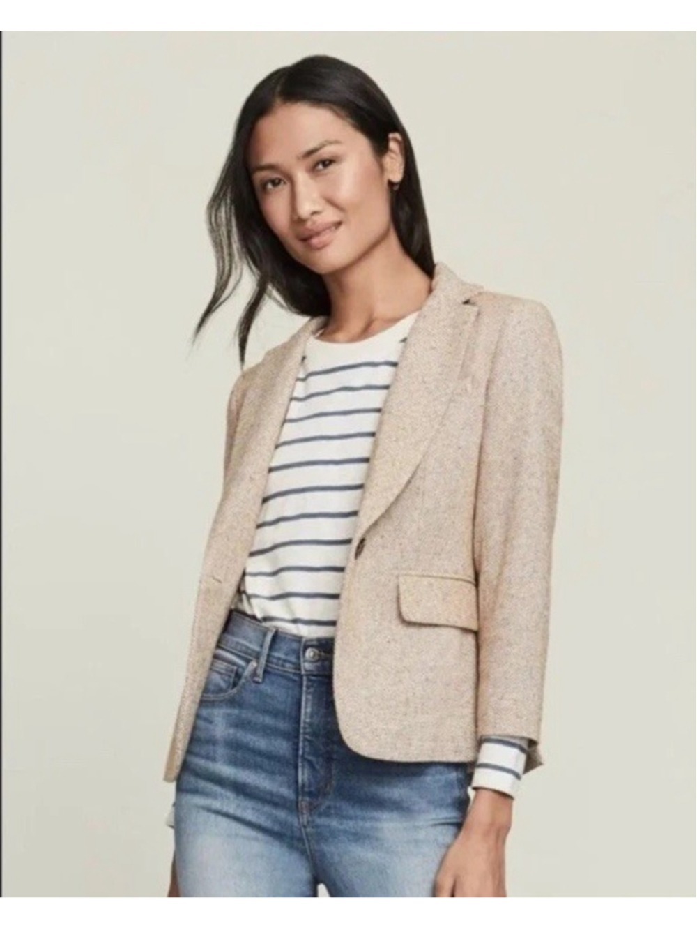 Veronica Beard Schoolboy Dickey Textured Jacket Tan/Brown Women’s Size 6 Preppy